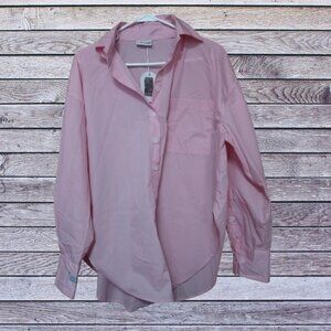 Beachkrew Women's S/M Light Pink Button Front Collared Shirt Long Sleeve NEW